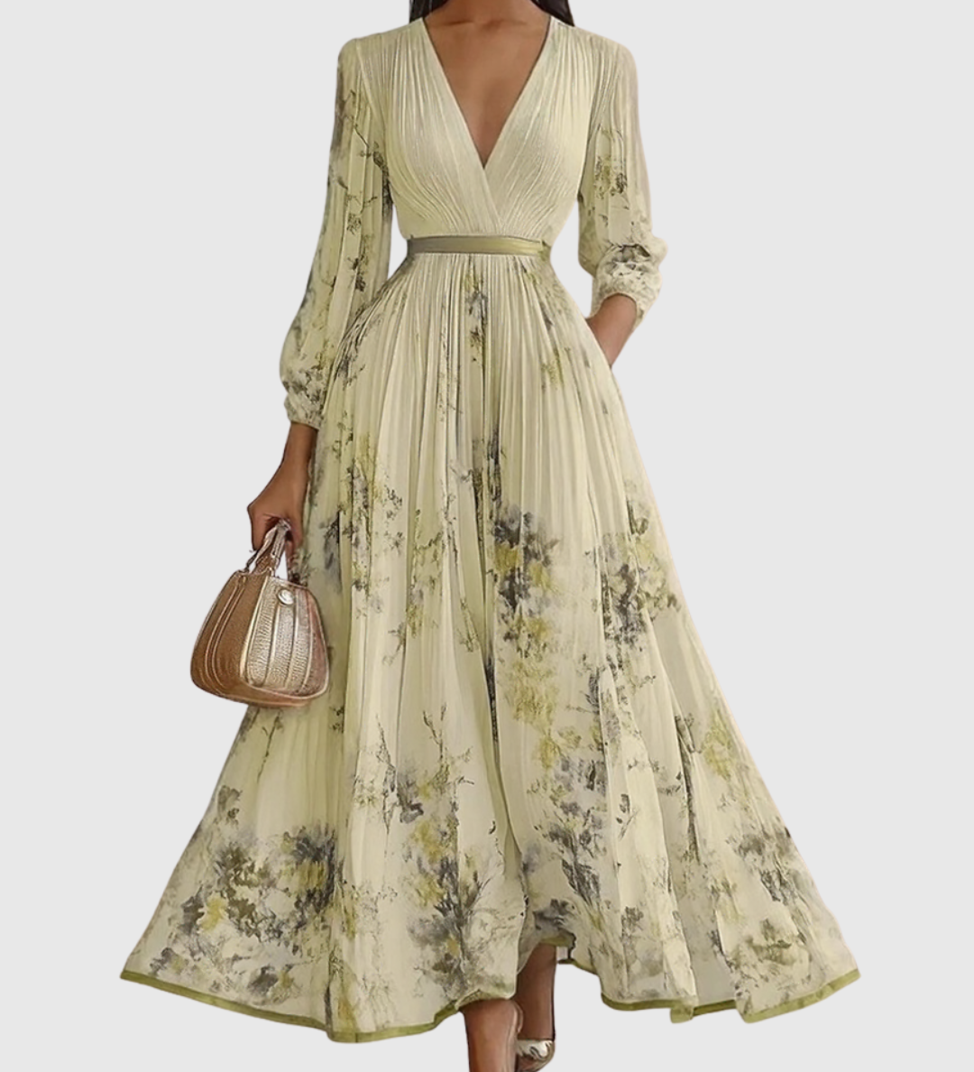 Rowella | Elegáns Plissé Maxi Ruha