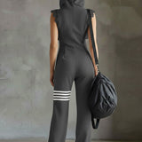 Giada - Retro Sport Jumpsuit Kapucnival és Csíkokkal