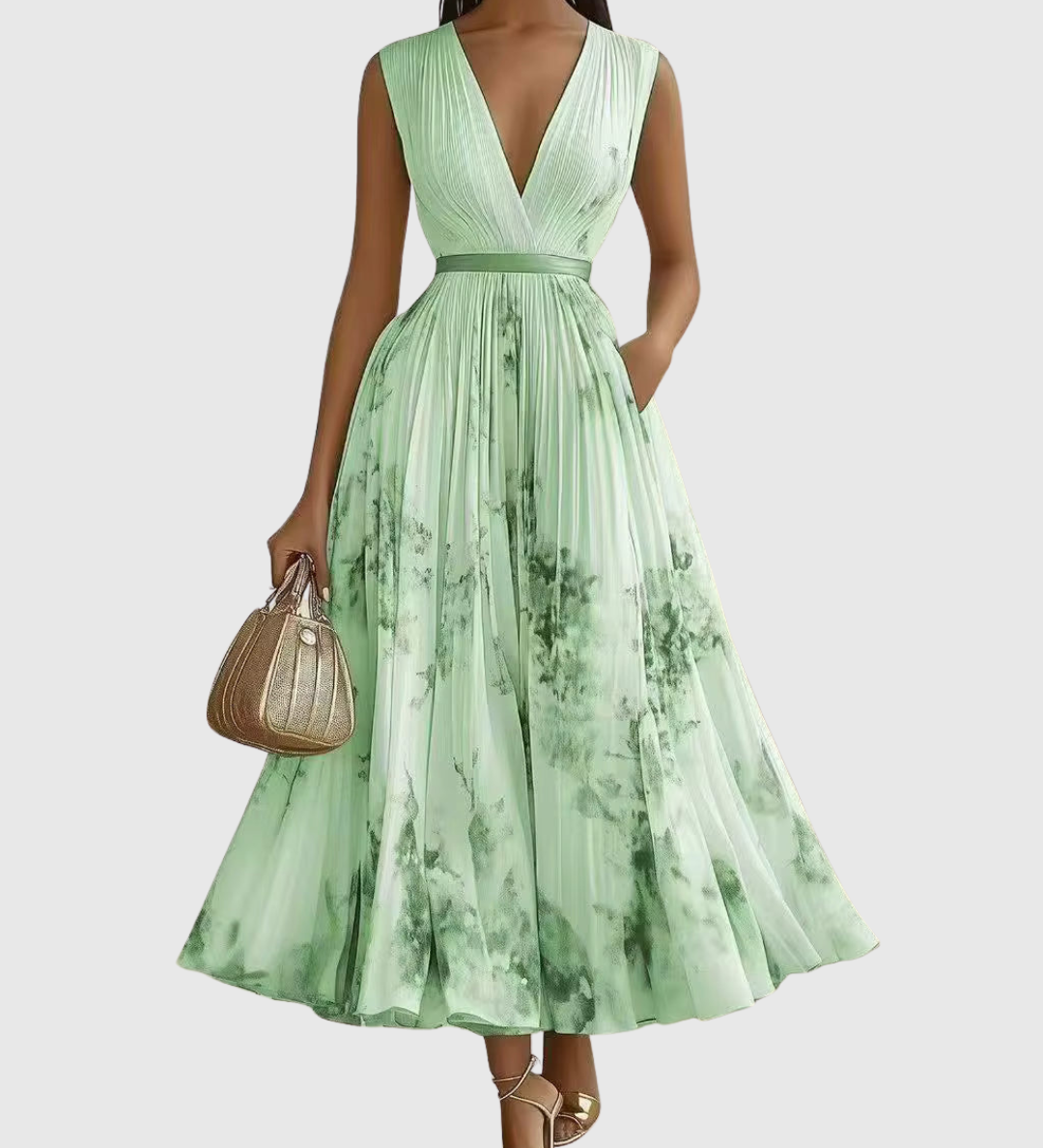 Rowella | Elegáns Plissé Maxi Ruha