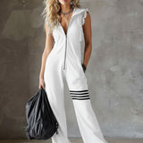Giada - Retro Sport Jumpsuit Kapucnival és Csíkokkal