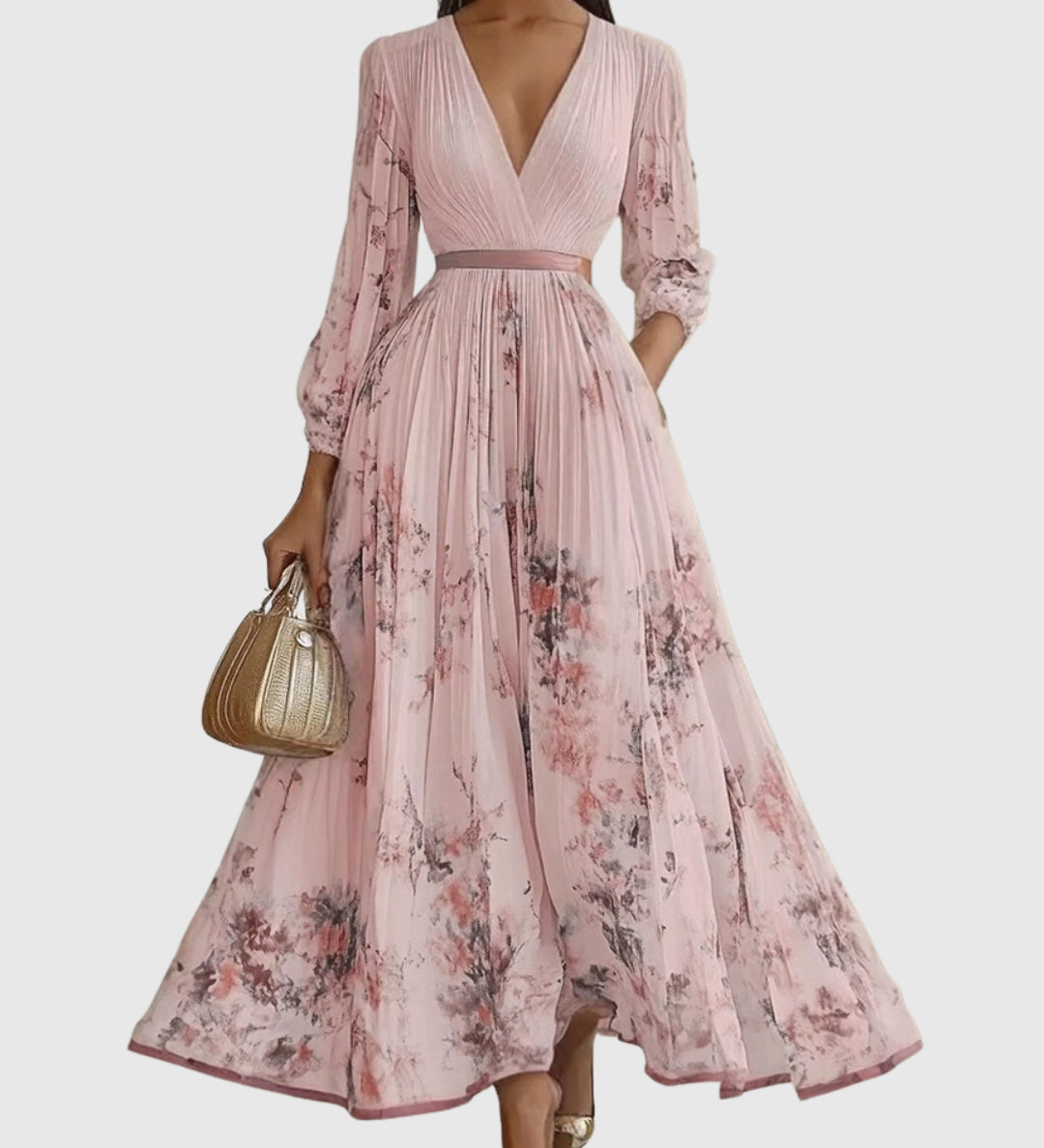 Rowella | Elegáns Plissé Maxi Ruha