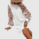 Lucy™ – Virágmintás Hímzett Bő Ujjú Ruha