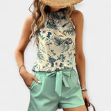 Tropikus mintás szett és nyakpántos top