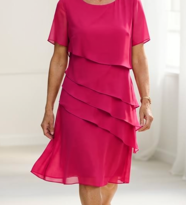 Linda | Elegáns Kényelem Ráncos Ruha