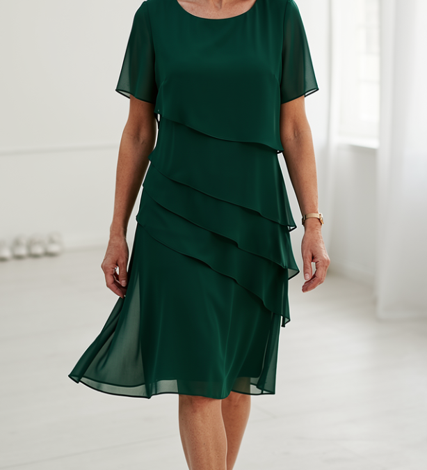 Linda | Elegáns Kényelem Ráncos Ruha