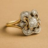 Vintage Zirconia Arany Gyűrű