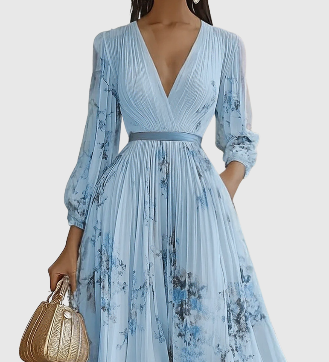 Rowella | Elegáns Plissé Maxi Ruha