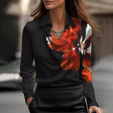 Shannon™ | Elegáns Fényes Blúz V-nyakkal