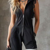 Giada - Retro Sport Jumpsuit Kapucnival és Csíkokkal