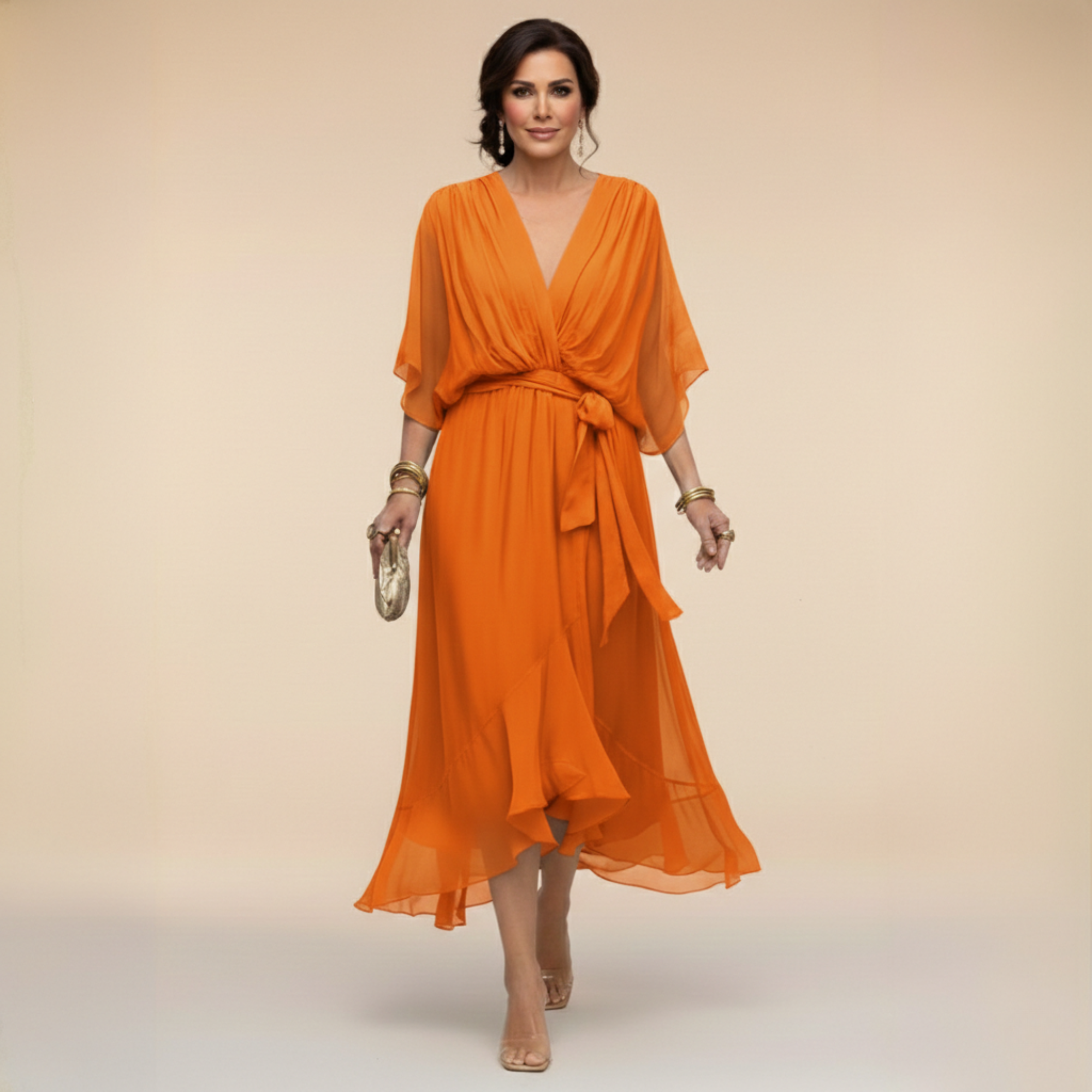 Monica | Chiffon Ruha V-kivágással