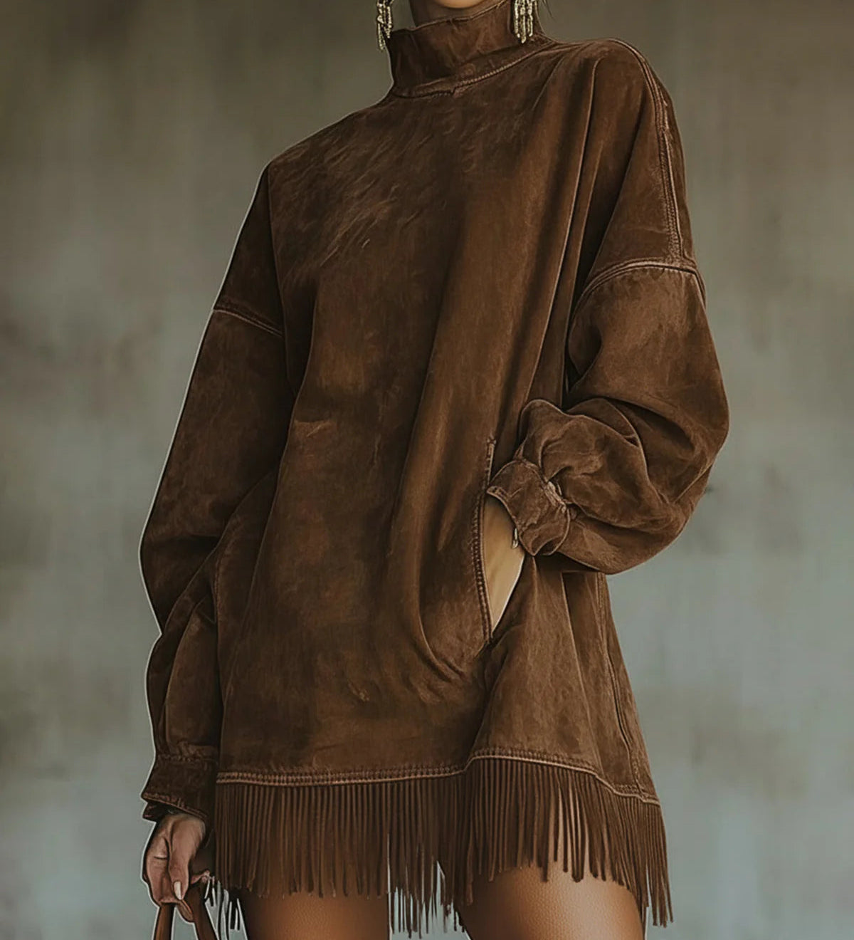 Gabriela | Magas nyakú, francia szélű ante ruha