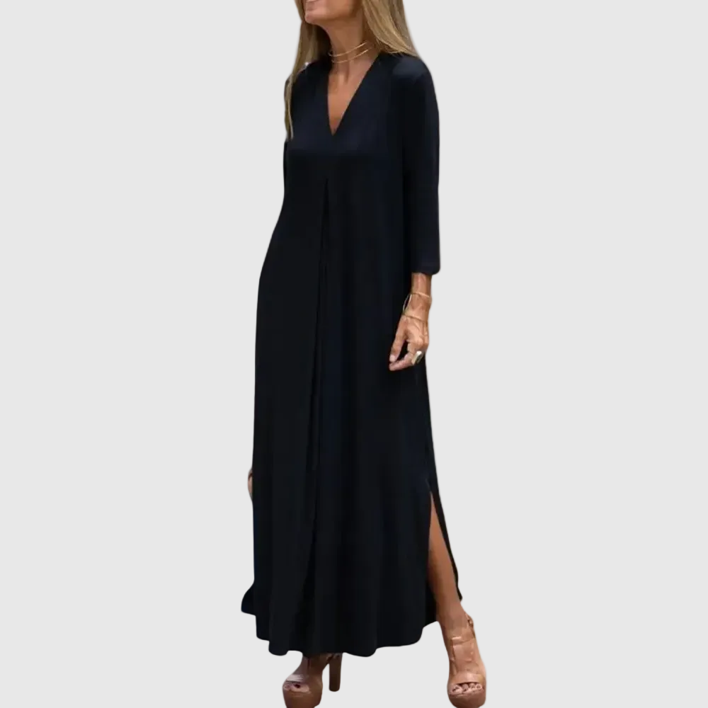 Erzsébet | Kényelmes V-nyakú maxi ruha