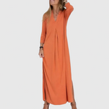 Erzsébet | Kényelmes V-nyakú maxi ruha