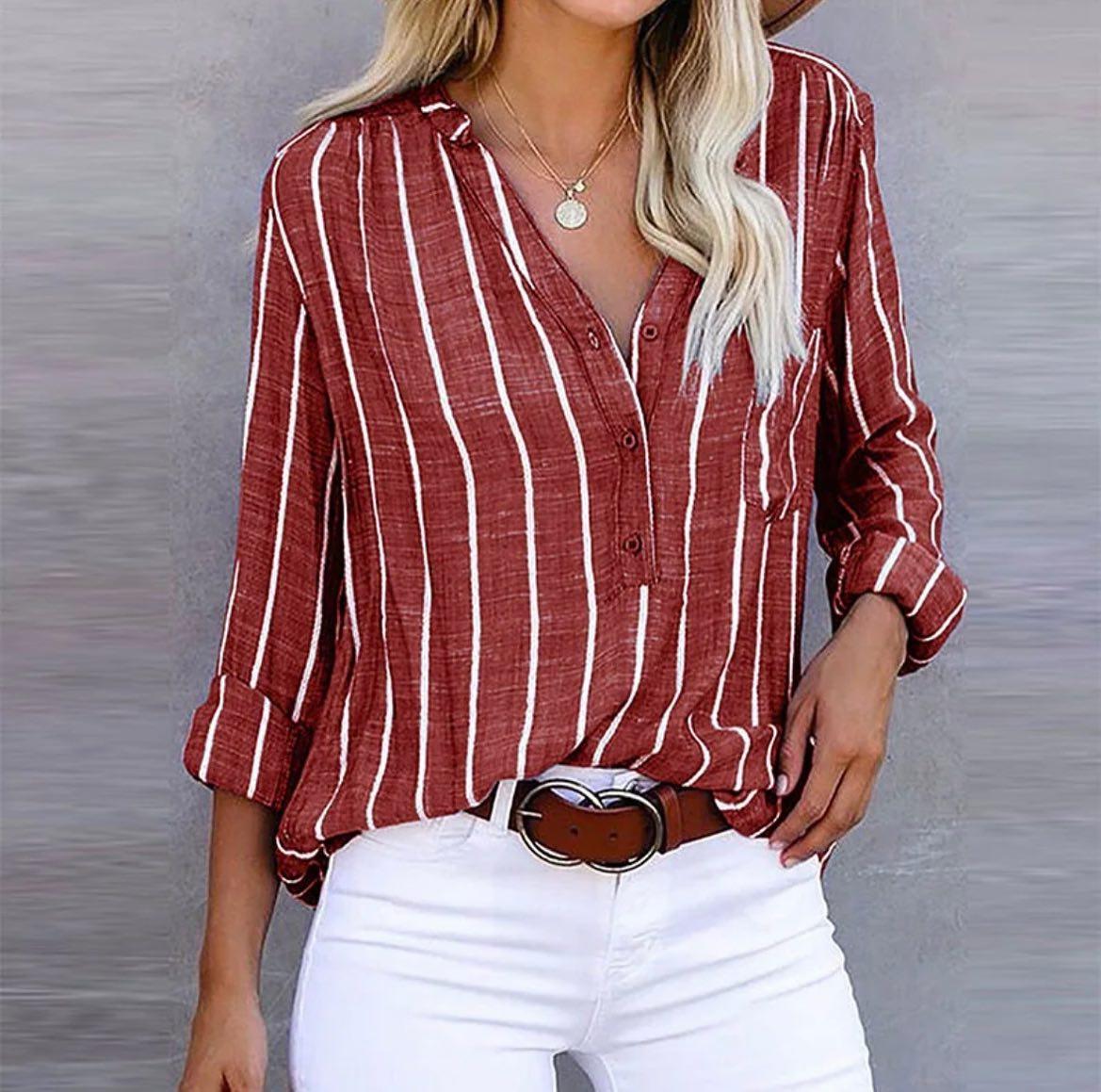 Candace™ | Csíkos Kényelmes Blúz