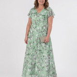 Ismeria | Virágmintás Chiffon Maxi Ruha