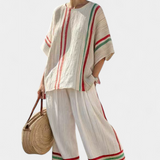 Truvane | Kényelmes Boho Mintás Blúz és Laza Fit Nadrág