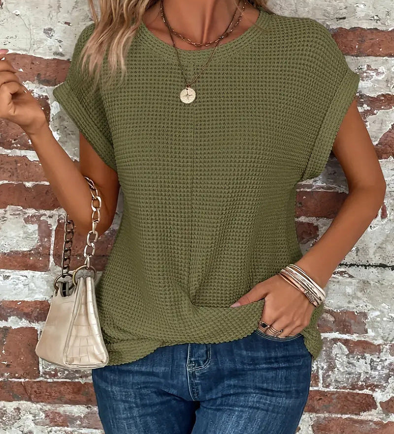 Sylvia™ | Waffle Knit Casual Tee