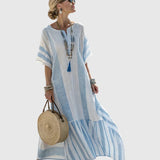 Eszter™ - Elegáns Mediterrán Hosszú Kaftán Ruha