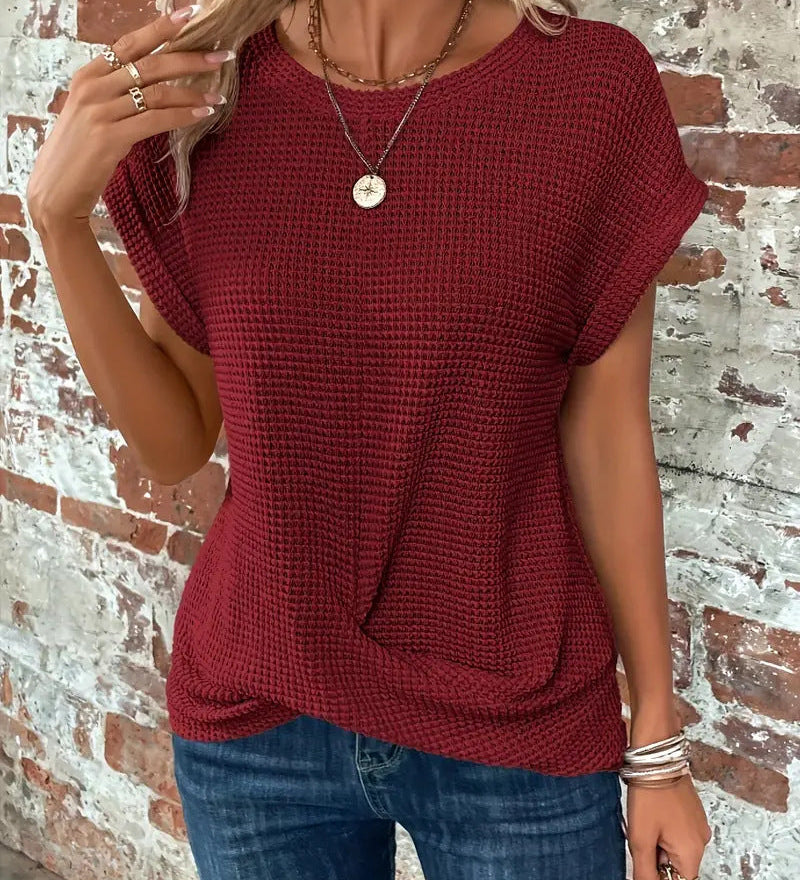 Sylvia™ | Waffle Knit Casual Tee