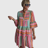 Sofia - Boho Patch Midi Ruha