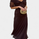 Florendra | Hosszú Virágmintás V Nyakú Ruha