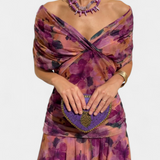 Florendra | Hosszú Virágmintás V Nyakú Ruha