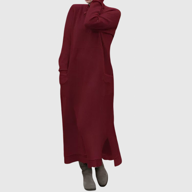 Mara Kötött Maxi Ruha – Kényelmes Hosszú Ujjú Oversized Téli Ruha