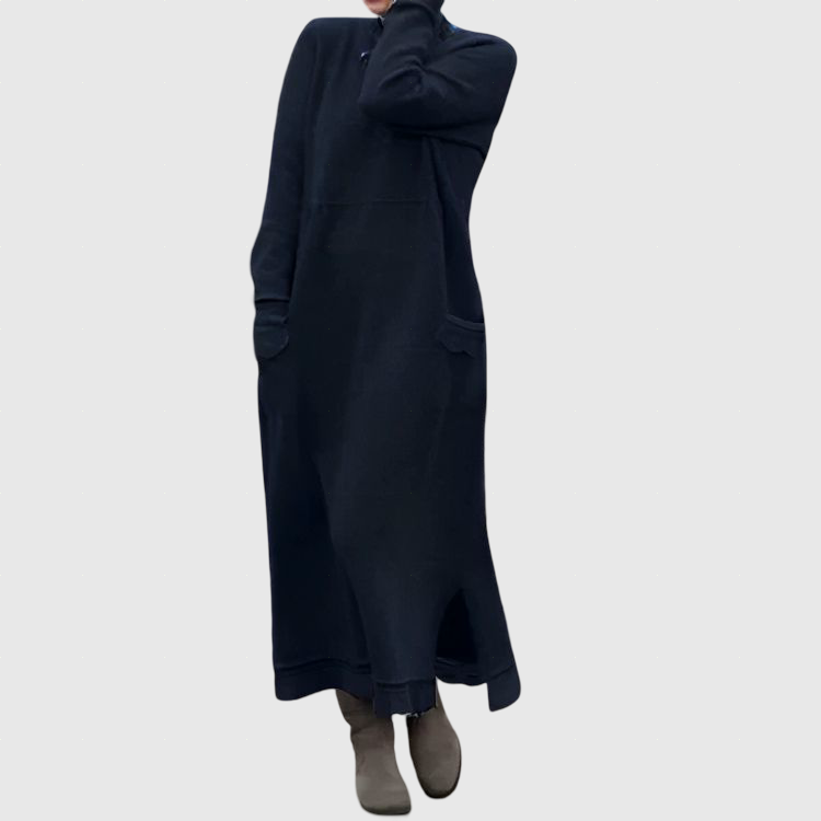 Mara Kötött Maxi Ruha – Kényelmes Hosszú Ujjú Oversized Téli Ruha