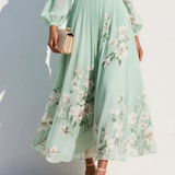 Elegáns Virágmintás Pliszírozott Maxi Ruha – Suzanne