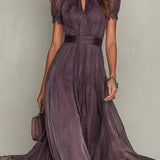 Ashley | Vintage Elegáns Chiffon Maxi Ruha