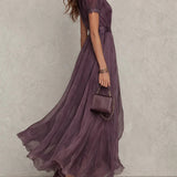 Ashley | Vintage Elegáns Chiffon Maxi Ruha