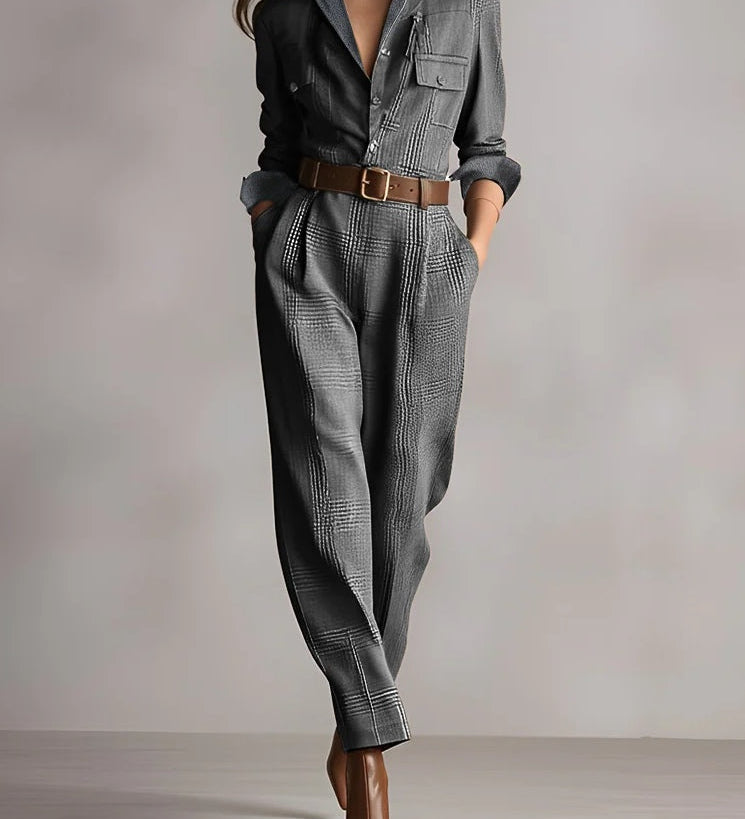 Anna™ || Elegáns kockás overall