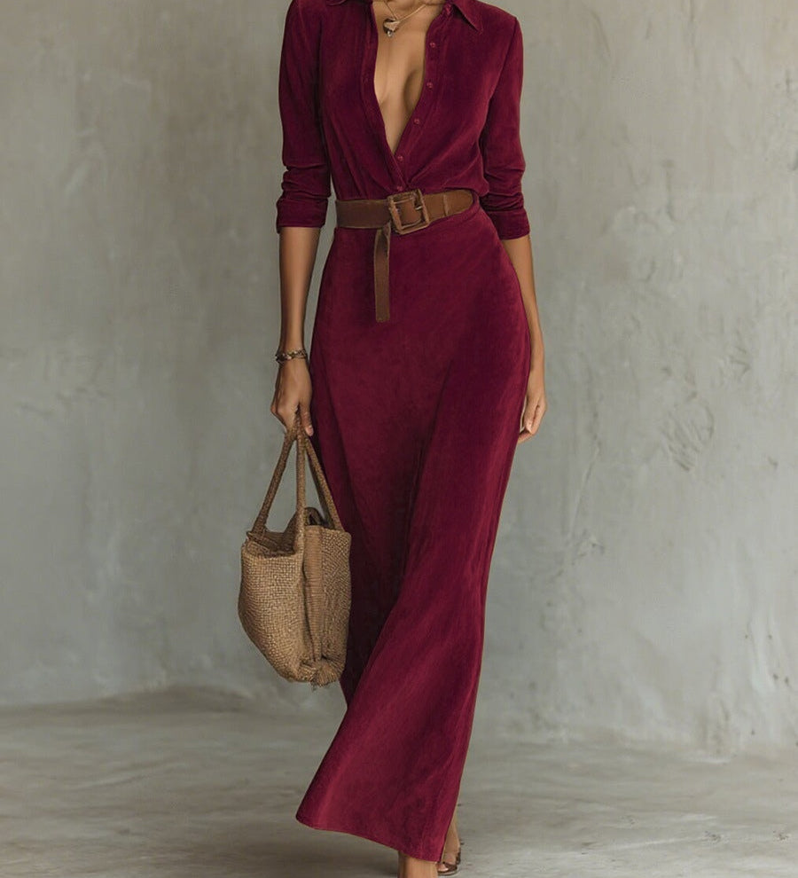 Juline™ | Suèdelook Maxi Ruha Reverssel