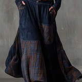 Elisa | Velúr maxi ruha övvel