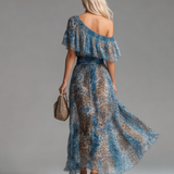 Merész Leopárdmintás Chiffon Maxi Ruha – Vad
