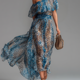 Merész Leopárdmintás Chiffon Maxi Ruha – Vad