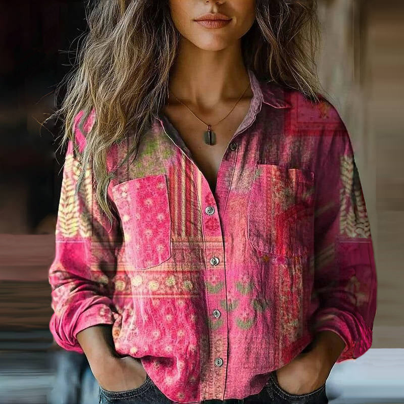 Rebecca™ | Bohém Mintás Vintage Blúz