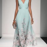 Katalin | Légies virágmintás sifon maxi ruha