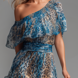 Merész Leopárdmintás Chiffon Maxi Ruha – Vad