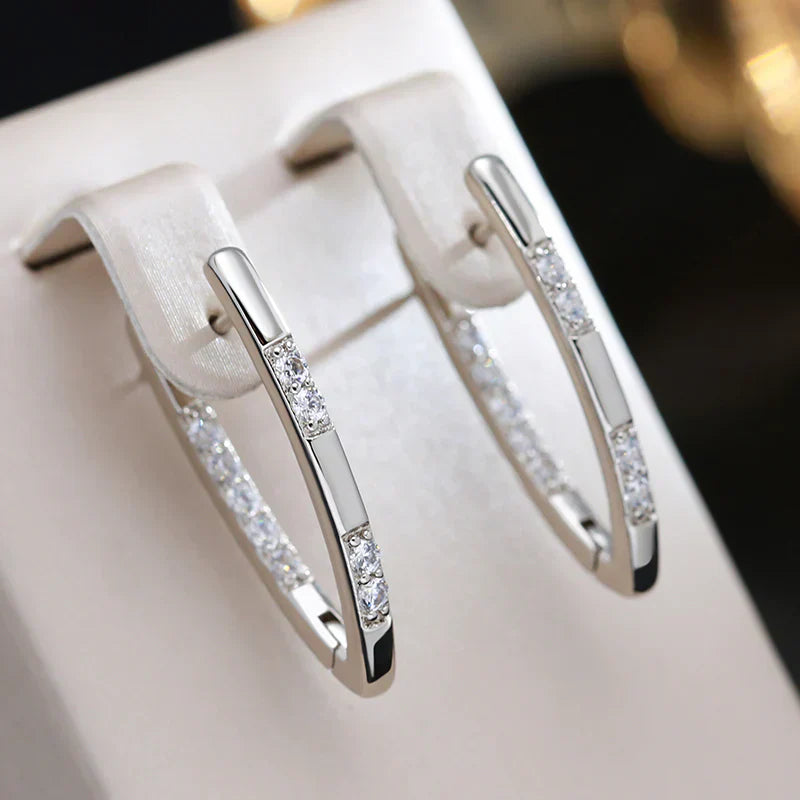 Elegáns Zirconia Fülbevalók Aranyban