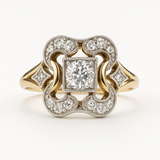 Vintage Zirconia Arany Gyűrű