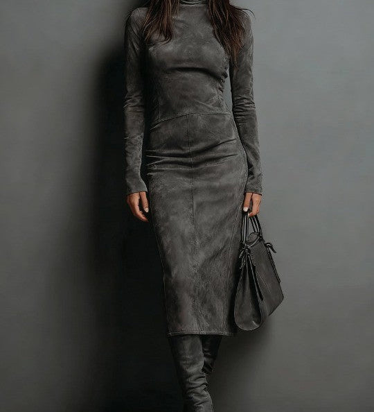 Lorena | Hosszú barna midi ruha