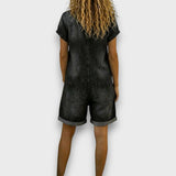 Saylor - Vintage rövid Pamut Denim-Look Overall
