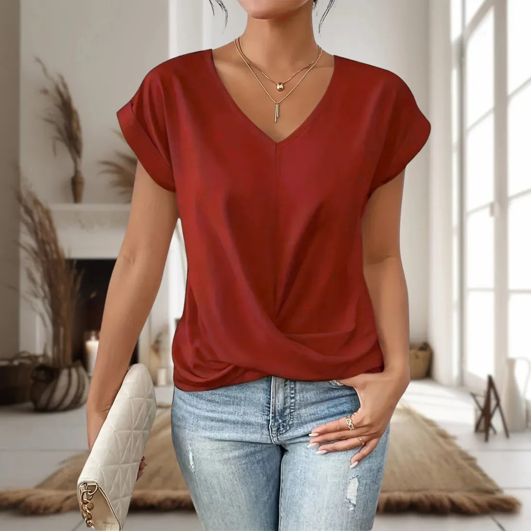 Elle™ | Casual Szív alakú Nyakú Póló